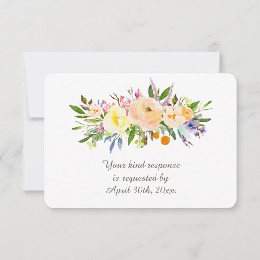 Willow und Floral Wedding RSVP Karte (Vorderseite)
