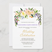 Willow und florale Moderne Hochzeitseinladung Einladung (Vorderseite)