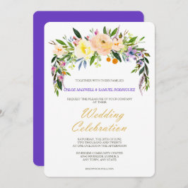 Willow und florale Moderne Hochzeitseinladung Einladung