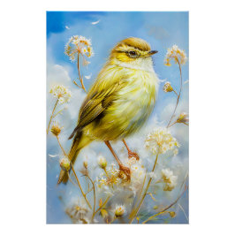 Willow Warbler, Impressionist Brushstrokes Poster