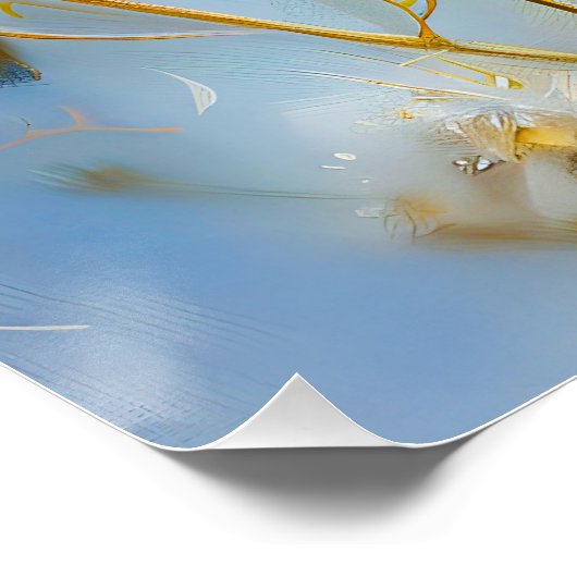 Willow Warbler, Impressionist Brushstrokes Poster (Ecke)