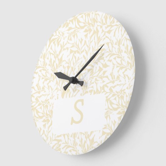 Willow Whorl Silhouette - Yellow Große Wanduhr (Winkel)