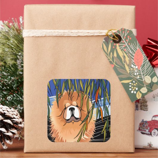 WILLOW WIND - Chow-Aufkleber Quadratischer Aufkleber (Feiertag)