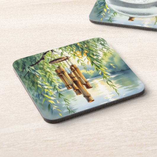 Willow, Windchimes und See Getränkeuntersetzer (Linke Seite)