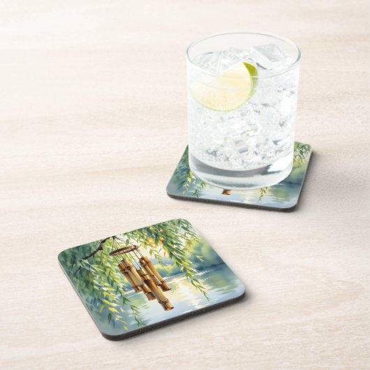 Willow, Windchimes und See Getränkeuntersetzer (Rechte Seite)