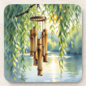 Willow, Windchimes und See Getränkeuntersetzer (Vorderseite)