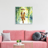 Willow, Windchimes und See Leinwanddruck (Insitu (Wohnzimmer))