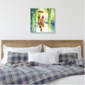 Willow, Windchimes und See Leinwanddruck (Insitu (Schlafzimmer))