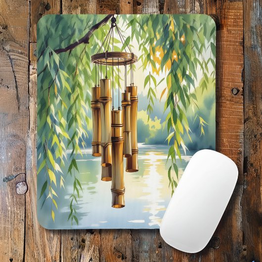 Willow, Windchimes und See Mousepad