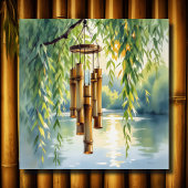 Willow, Windchimes und See Poster