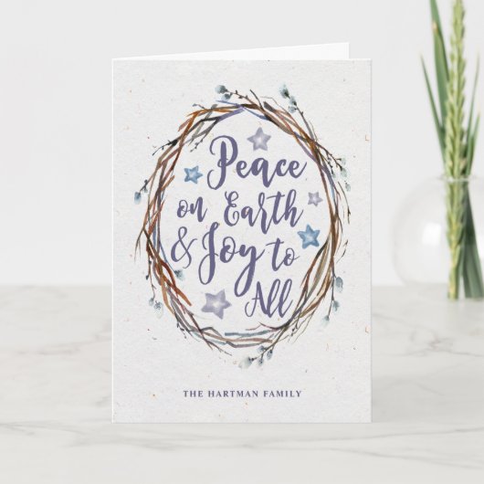 Willow Wreath Holiday Grußkarte Feiertagskarte (Vorderseite)
