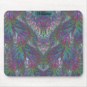 WILLOW ~ Zany Shades Aqua Green Pink Silver Mousepad