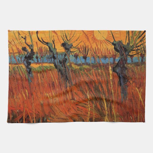 Willows at Sunset by Vincent van Gogh Geschirrtuch (Horizontal)