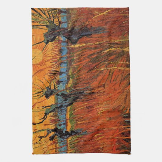 Willows at Sunset by Vincent van Gogh Geschirrtuch (Vertikal)