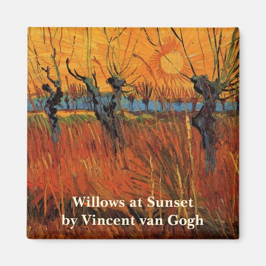 Willows at Sunset by Vincent van Gogh Magnet (Vorne)