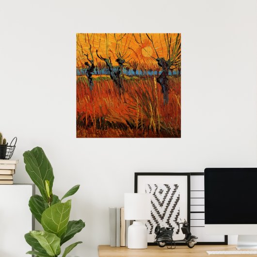 Willows at Sunset by Vincent van Gogh Poster (Heimbüro)