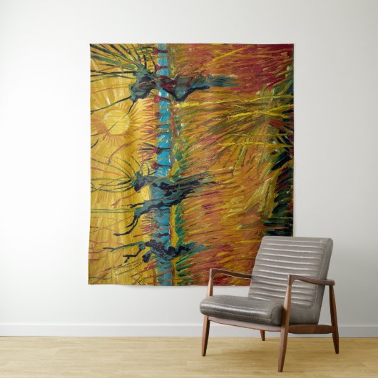 Willows bei Sunset | Van Gogh | Wandteppich (Beispiel)