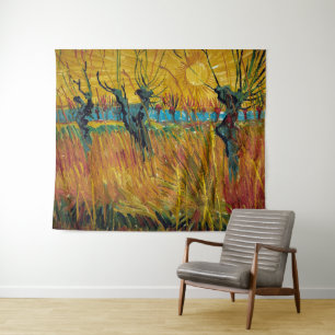 Willows bei Sunset Van Gogh Wandteppich