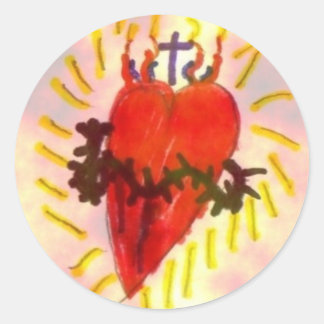 Will's Sacred Heart Image Runder Aufkleber