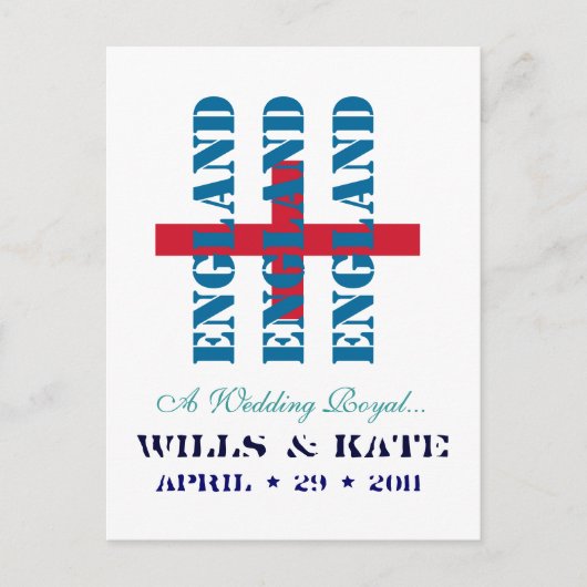 Wills und Kate Royal Wedding ENGLAND Postcard Postkarte (Vorderseite)