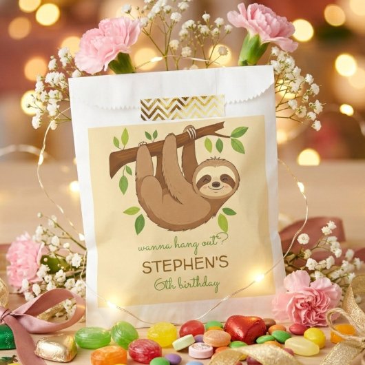 Willst du abhängen? Faultier Kinder Geburtstag Geschenktütchen