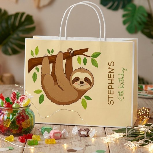 Willst du abhängen? Faultier Kinder Geburtstag Große Geschenktüte