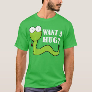 Willst du eine Umarmung Reptilien Comic Schlange f T-Shirt