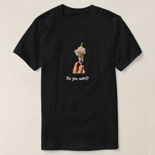 Willst du? Einfaches dunkles T-Shirt Unisex (Design vorne)