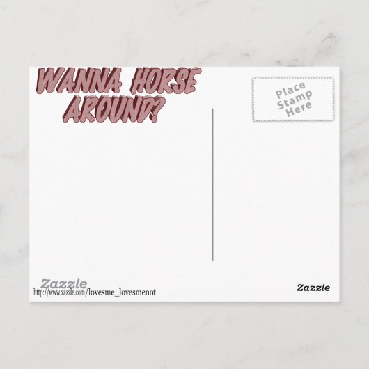 Willst du herumreiten? postkarte (Rückseite)