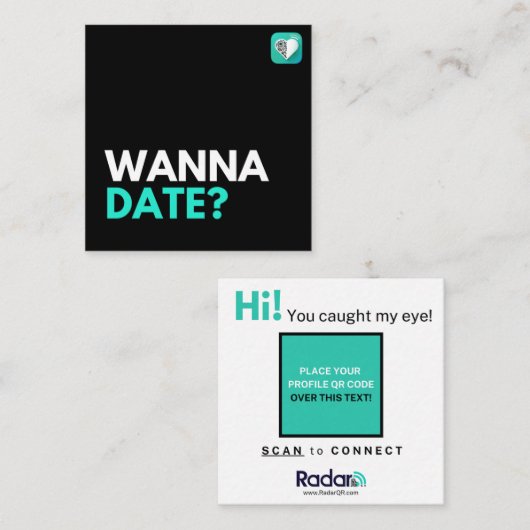 Willst du mal ausgehen? quadratische visitenkarte (Vorne/Hinten)