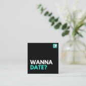 Willst du mal ausgehen? quadratische visitenkarte (Stehend Vorderseite)