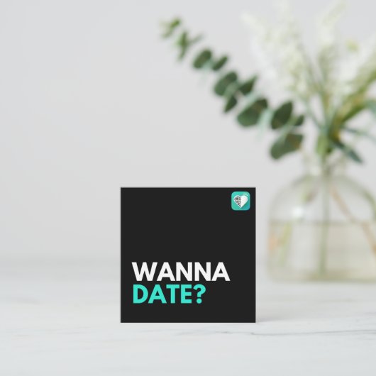 Willst du mal ausgehen? quadratische visitenkarte (Stehend Vorderseite)