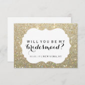 Willst du meine Bridesmaid sein - Gold Fab verklei Einladung (Vorne/Hinten)