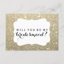 Willst du meine Bridesmaid sein - Gold Glitzer Fab Einladung