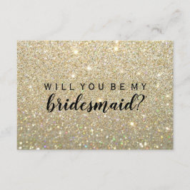 Willst du meine Bridesmaid sein - Gold Glitzer Fab Einladung