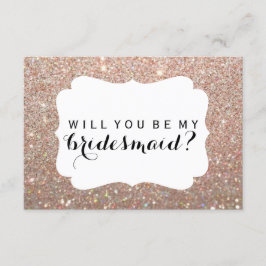 Willst du meine Bridesmaid sein - Rose Gold Glitze Einladung