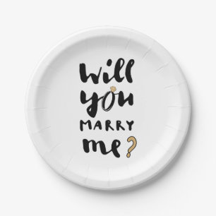 Willst du mich heiraten pappteller
