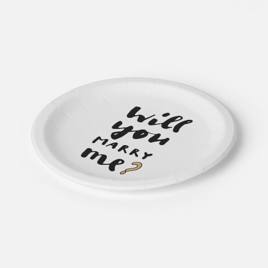 Willst du mich heiraten? pappteller (Schrägansicht)