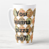 "Willst du mir Pizza pizzen?" Milchtasse (Linke Ecke)