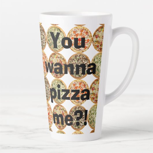 "Willst du mir Pizza pizzen?" Milchtasse (Rechts)