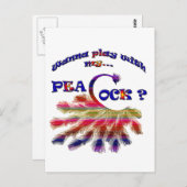 Willst du mit meinem Pfau spielen? Postkarte (Vorne/Hinten)