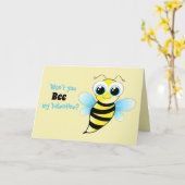 Willst du nicht mein Valentin sein? - Blau, Schwar Karte (Gelbe Blume)