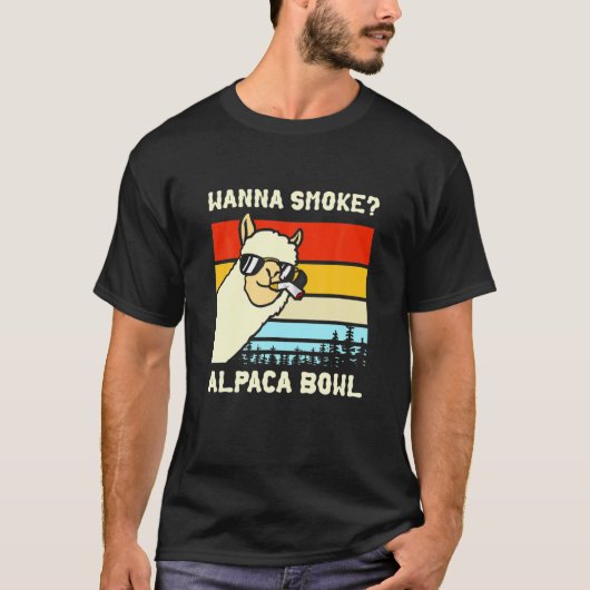 Willst du rauchen? Alpaca Bowl Design T-Shirt (Vorderseite)