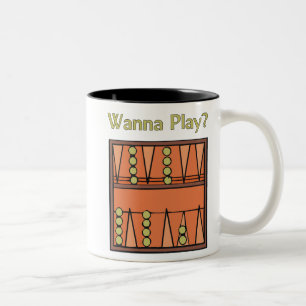Willst du spielen? Backgammon-Tasse Zweifarbige Tasse