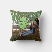 Willst du spielen? Sitzkissenmädchen auf einem Sch Kissen (Vorderseite)