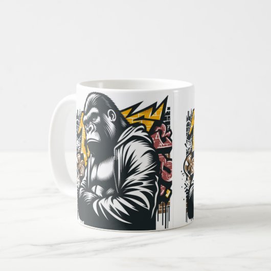 Willy Cool Gorilla Tasse (Vorderseite Links)