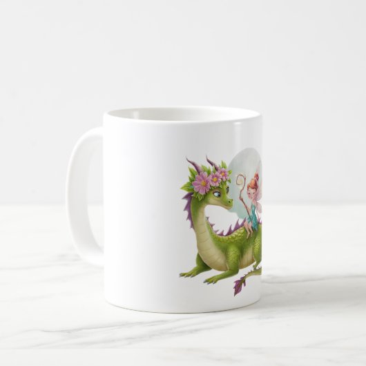 "Willy Fairy on Vibrant Dragon" Kaffeetasse (Vorderseite Links)