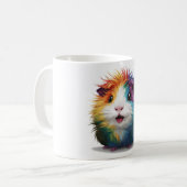 "Willy Guinea Pig: Vibrant Rainbow Hair" Kaffeetasse (Vorderseite Links)