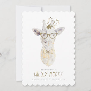 Willy Merry Giraffe Holiday Foto Card Feiertagskarte
