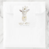 Willy Merry Giraffe Holiday Geschenksticker Quadratischer Aufkleber (Tasche)